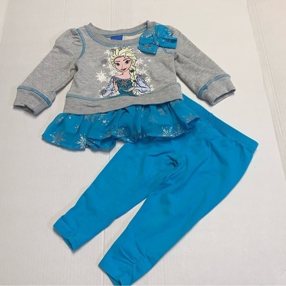 Lot of 6 Pieces Size 12 Months Clothing Tops Pants Skirt Elsa Kitten Ruffles - Picture 2 of 10
